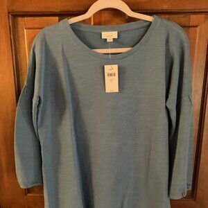 J.Jill NWT blue top with sleeve detail S T small tall